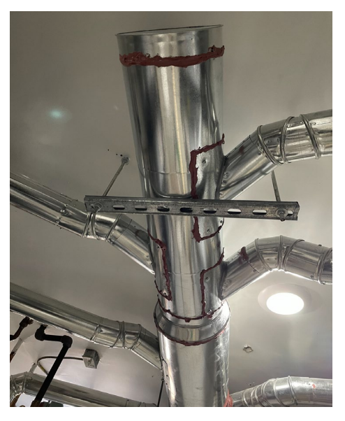 Boiler Exhaust piping sealed with Fire-resistant sealants