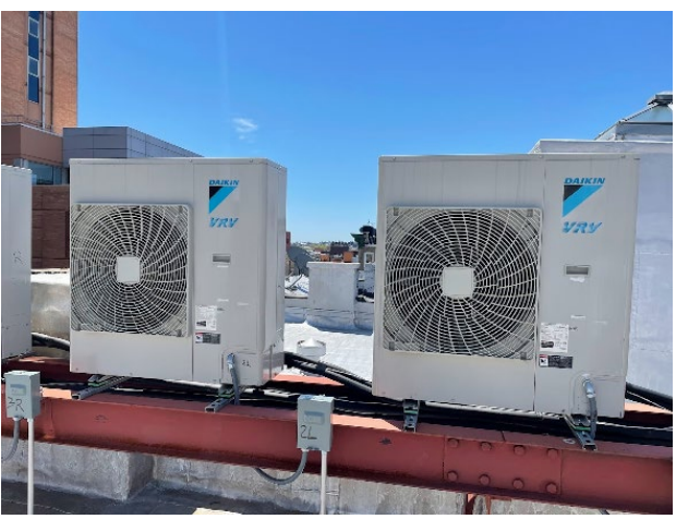 Outdoor units properly spaced on dunnage